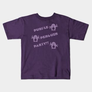 Purple Penguin Party Kids T-Shirt